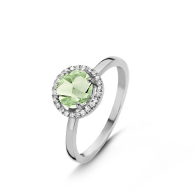 Bague One More  Etna prasiolite et Diamants Or Blanc