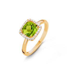 Bague One More  Etna péridot et Diamants Or Jaune