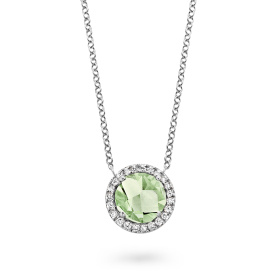 Collier One More  Etna prasiolite et Diamants Or Blanc