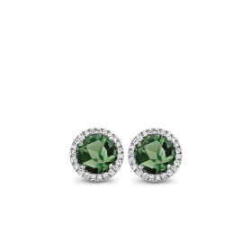 Boucles d'oreilles One More  Etna tourmaline verte et Diamants Or Blanc