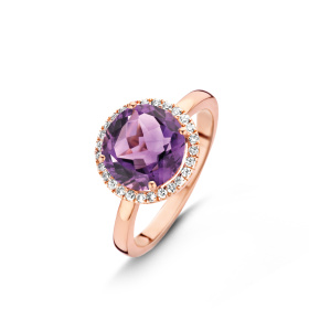 Bague One More  Etna améthyste et Diamants Or Rose