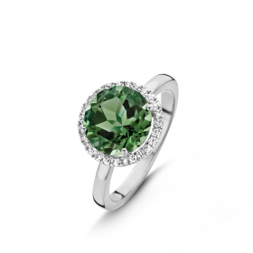 Bague One More  Etna tourmaline verte et Diamants Or Blanc