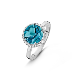 Bague One More  Etna topaze London Blue et Diamants Or Blanc