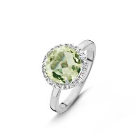 Bague One More  Etna prasiolite et Diamants Or Blanc