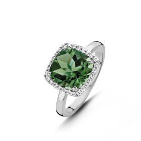 Bague One More  Etna tourmaline verte et Diamants Or Blanc
