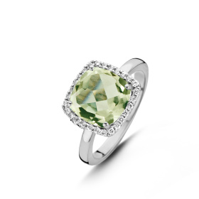 Bague One More  Etna prasiolite et Diamants Or Blanc