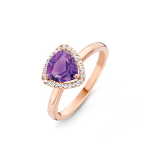 Bague One More  Etna améthyste et Diamants Or Rose