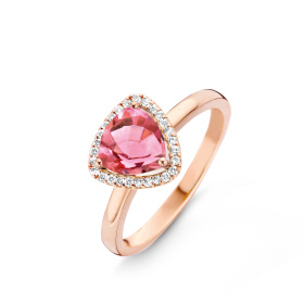 Bague One More  Etna tourmaline rose et Diamants Or Rose