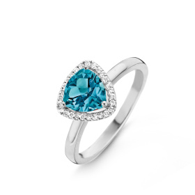 Bague One More  Etna topaze London Blue et Diamants Or Blanc