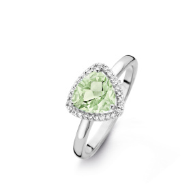 Bague One More  Etna prasiolite et Diamants Or Blanc