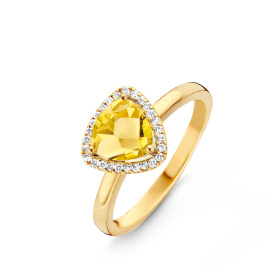 Bague One More  Etna citrine et Diamants Or Jaune
