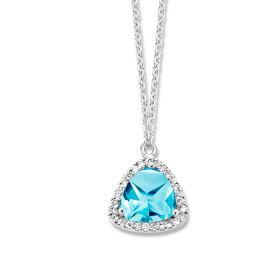 Collier One More  Etna topaze Swiss Blue et Diamants Or Blanc