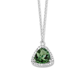Collier One More  Etna tourmaline verte et Diamants Or Blanc