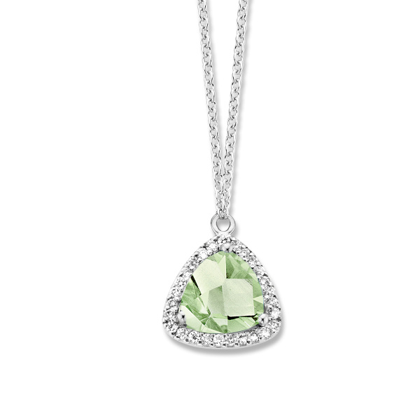 Collier One More  Etna prasiolite et Diamants Or Blanc