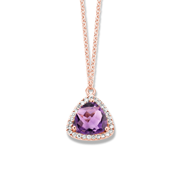 Collier One More  Etna améthyste et Diamants Or Rose