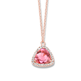 Collier One More  Etna tourmaline rose et Diamants Or Rose