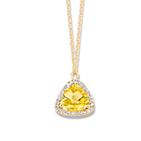 Collier One More  Etna citrine et Diamants Or Jaune