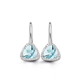 Boucles d'oreilles One More  Etna topaze Sky Blue et Diamants Or Blanc