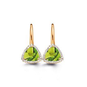 Boucles d'oreilles One More  Etna péridot et Diamants Or Jaune