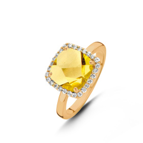 Bague One More  Etna citrine et Diamants Or Jaune