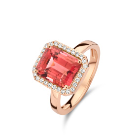 Bague One More  Etna tourmaline rose et Diamants Or Rose