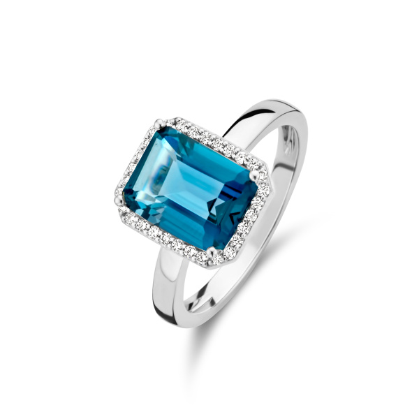 Bague One More  Etna topaze London Blue et Diamants Or Blanc