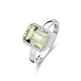 Bague One More  Etna prasiolite et Diamants Or Blanc