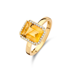 Bague One More  Etna citrine et Diamants Or Jaune