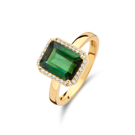 Bague One More  Etna tourmaline verte et Diamants Or Jaune