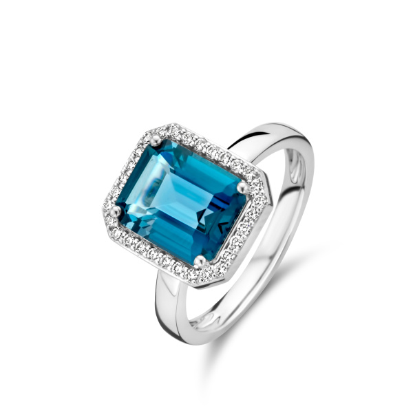 Bague One More  Etna topaze London Blue et Diamants Or Blanc