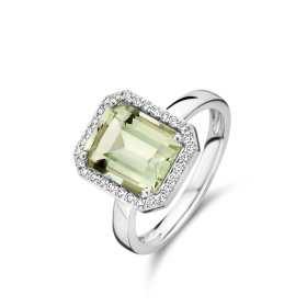 Bague One More  Etna prasiolite et Diamants Or Blanc
