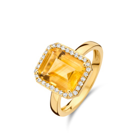 Bague One More  Etna citrine et Diamants Or Jaune