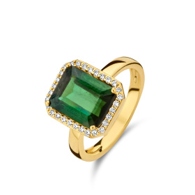 Bague One More  Etna tourmaline verte et Diamants Or Jaune