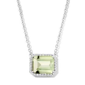 Collier One More  Etna prasiolite et Diamants Or Blanc