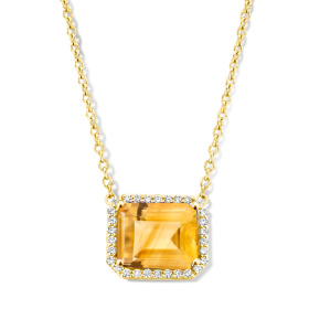 Collier One More  Etna citrine et Diamants Or Jaune