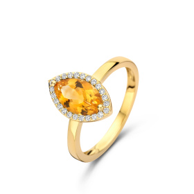 Bague One More  Etna citrine et Diamants Or Jaune