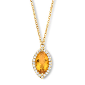 Collier One More  Etna citrine et Diamants Or Jaune