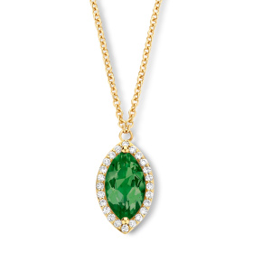 Collier One More  Etna tourmaline verte et Diamants Or Jaune