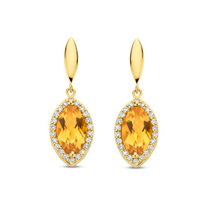 Boucles d'oreilles One More  Etna citrine et Diamants Or Jaune
