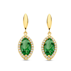 Boucles d'oreilles One More  Etna tourmaline verte et Diamants Or Jaune