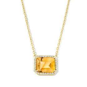 Collier One More  Etna citrine et Diamants Or Jaune