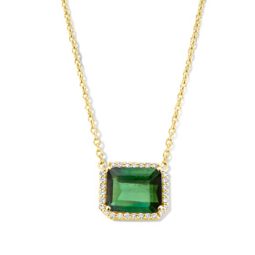 Collier One More  Etna tourmaline verte et Diamants Or Jaune
