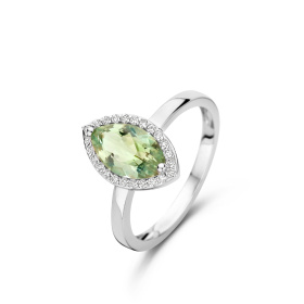 Bague One More  Etna prasiolite et Diamants Or Blanc