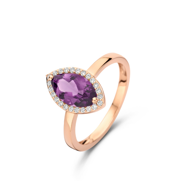 Bague One More  Etna améthyste et Diamants Or Rose