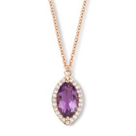 Collier One More  Etna améthyste et Diamants Or Rose