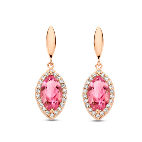 Boucles d'oreilles One More  Etna tourmaline rose et Diamants Or Rose