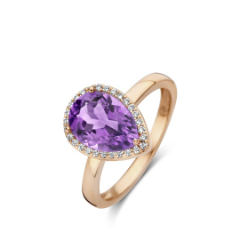 Bague One More  Etna améthyste et Diamants Or Rose