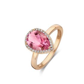 Bague One More  Etna tourmaline rose et Diamants Or Rose