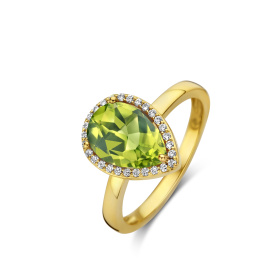 Bague One More  Etna péridot et Diamants Or Jaune
