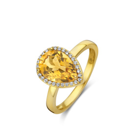 Bague One More  Etna citrine et Diamants Or Jaune